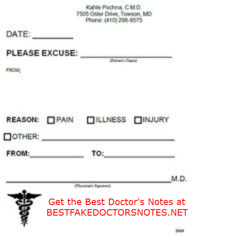 free doctor note excuse templates fake doctors note for work or school